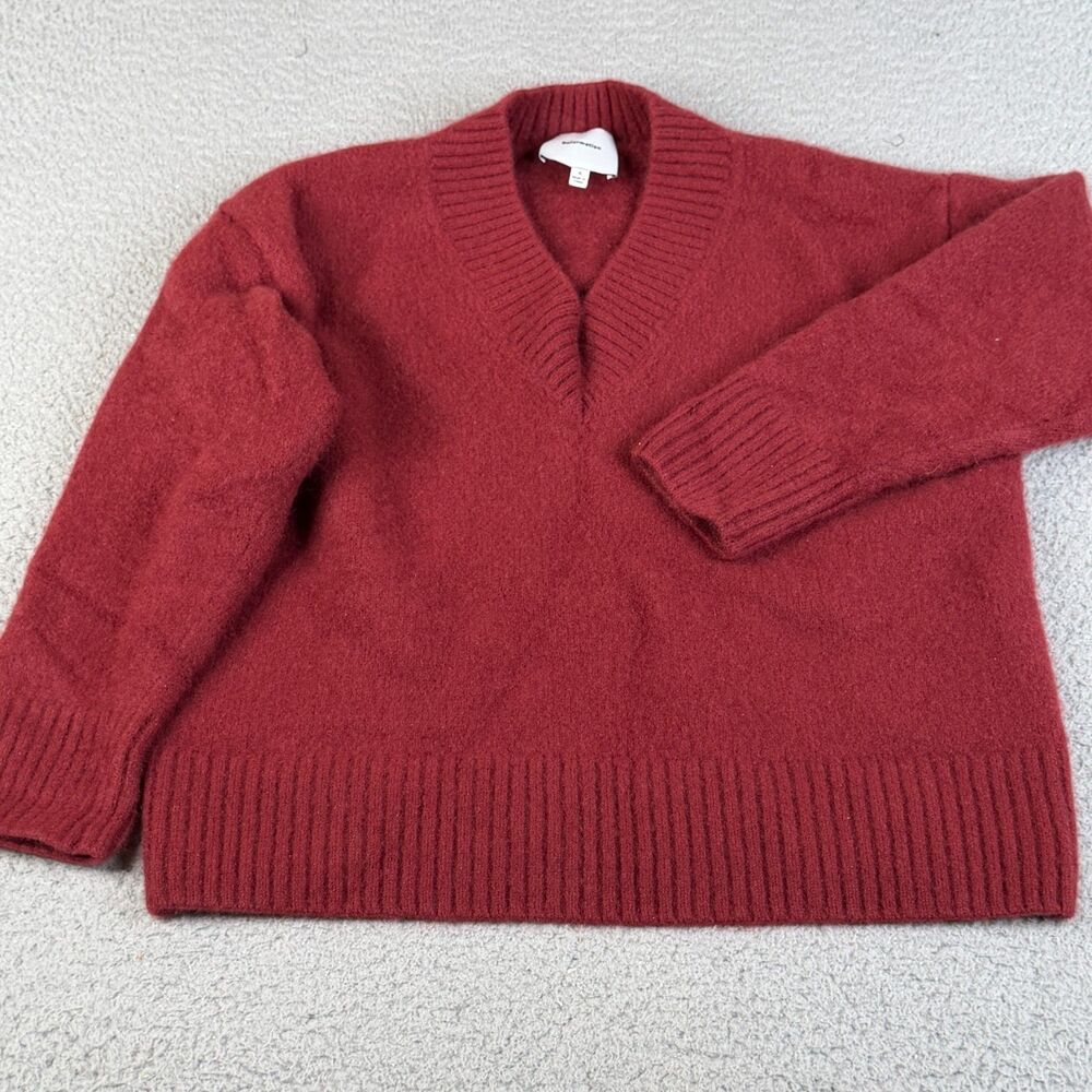 Reformation Deep Red V-Neck Sweater
